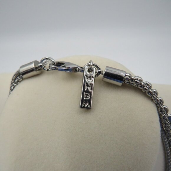 WHBM Silver Tone Multi Strand Y Necklace Tassel Pendant Adjustable Women Jewelry - Picture 8 of 10